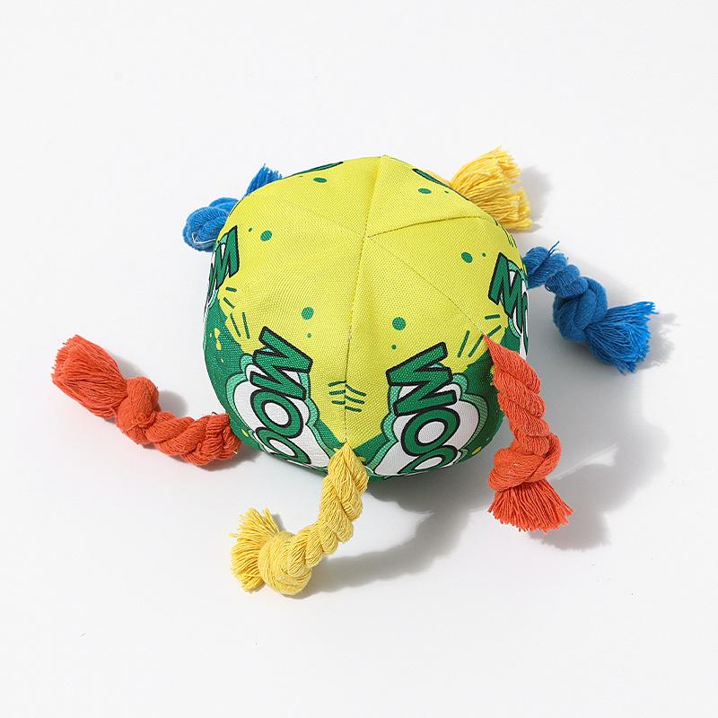 Pet Dog Toy Rainbow Rope Knot Cotton Rope Toy Dog Chewing Toy Durable and Bite-resistant Sound-producing Toy Pet Supplies
