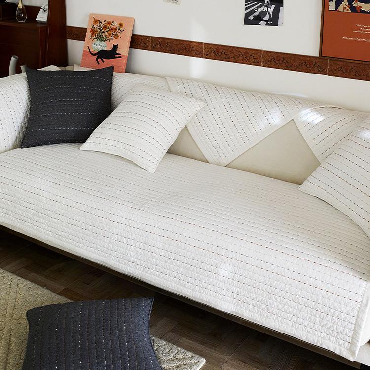 

Полосатая простая вышивка хлопковая подушка для дивана Чехол для дивана Полотенце Подушка из хлопка Нескользящие подушки 45*45cm белый