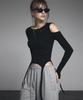 Geulouhaideu Z'S And Eyelet Strap Slit Long Sleeve T-Shirt