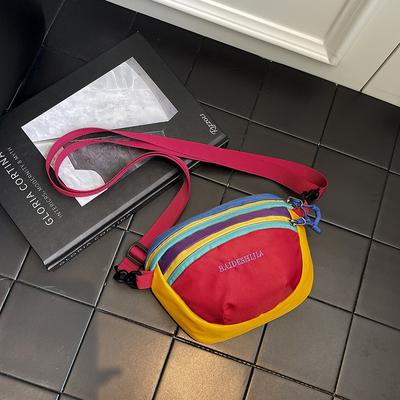 Sac de taille portable multifonctionnel avec design color-block Imperméable Sac bandoulière à une épaule