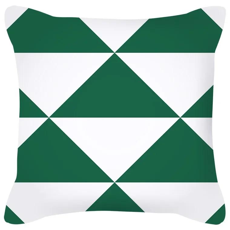 Cushion Cover Geometric Pattern Blue Gray Pillow  Upholstered Sofa   Home Decor