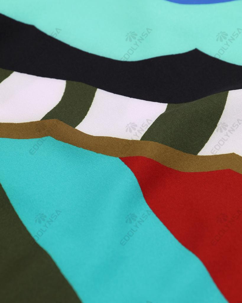 EDOLYNSA Plus Size Kaftan Red Bohemian Printed Summer Long Beach Dress Women Homewear Outfit Swim Suit Cover Up Loose Caftan