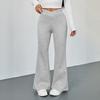 YYFS Women's Fashion Casual Solid Color Print High Waist Trousers Pants & Capris