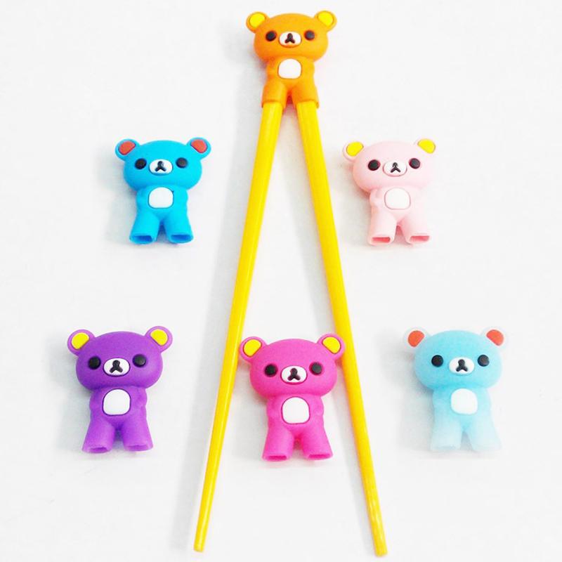 1pc Cute Bear Training Chopsticks for Kids Aids Sushi Sticks Children Chopsticks for Children Learner Helper Kids Favors KZ007