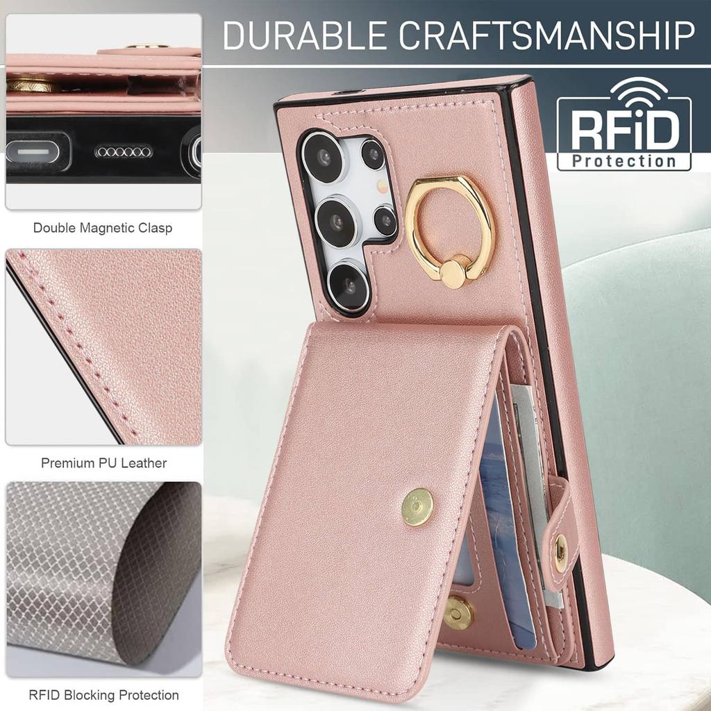 for Samsung Galaxy S24/S23/S22 Ultra/S23 FE/Note 20 Ultra 5G Case with Card Holder,Wallet Case Flip Folio Book PU Leather Cover