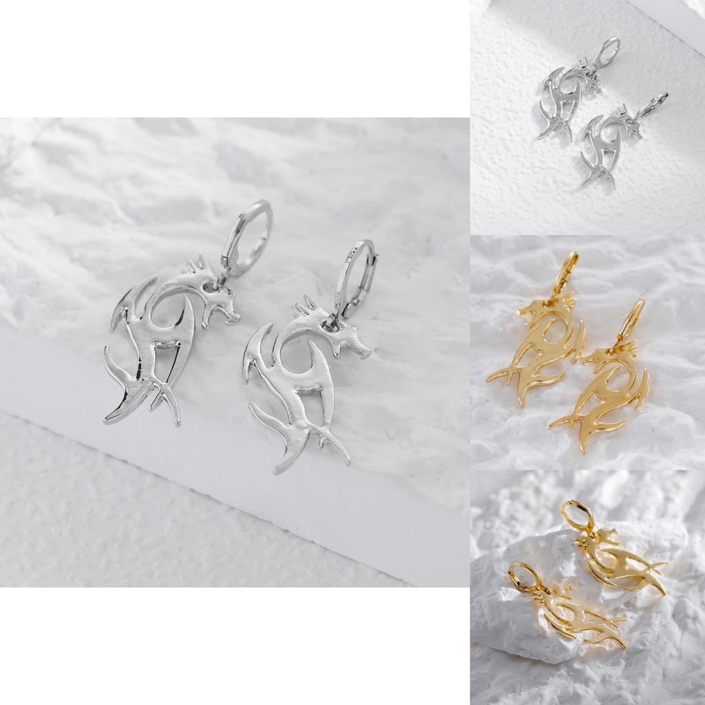 Fashionable Women's Dragon Earrings Alloy Material Perfect For Gifting