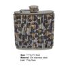 180ml Rhinestone Studded Hip Flask Leak-proof 304 Stainless Steel Reusable Anti-drop Wine Flask
