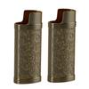 2Pcs Zinc Alloy Lighter Cover Retro Pattern Reusable Portable Lighter Sleeve Case for Travel