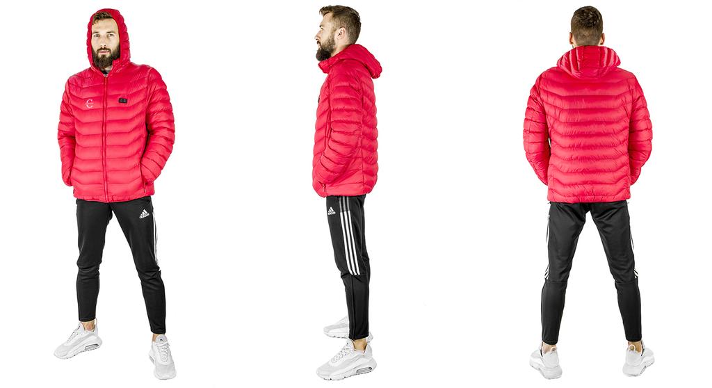 USB heated jacket for women and men, plus size, autumn, insulated, long, xxl, red, size S