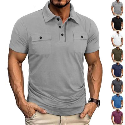 Men's Casual And Fashionable Double-pocket Workwear Jacket Men's Fitted Short-sleeved Top.