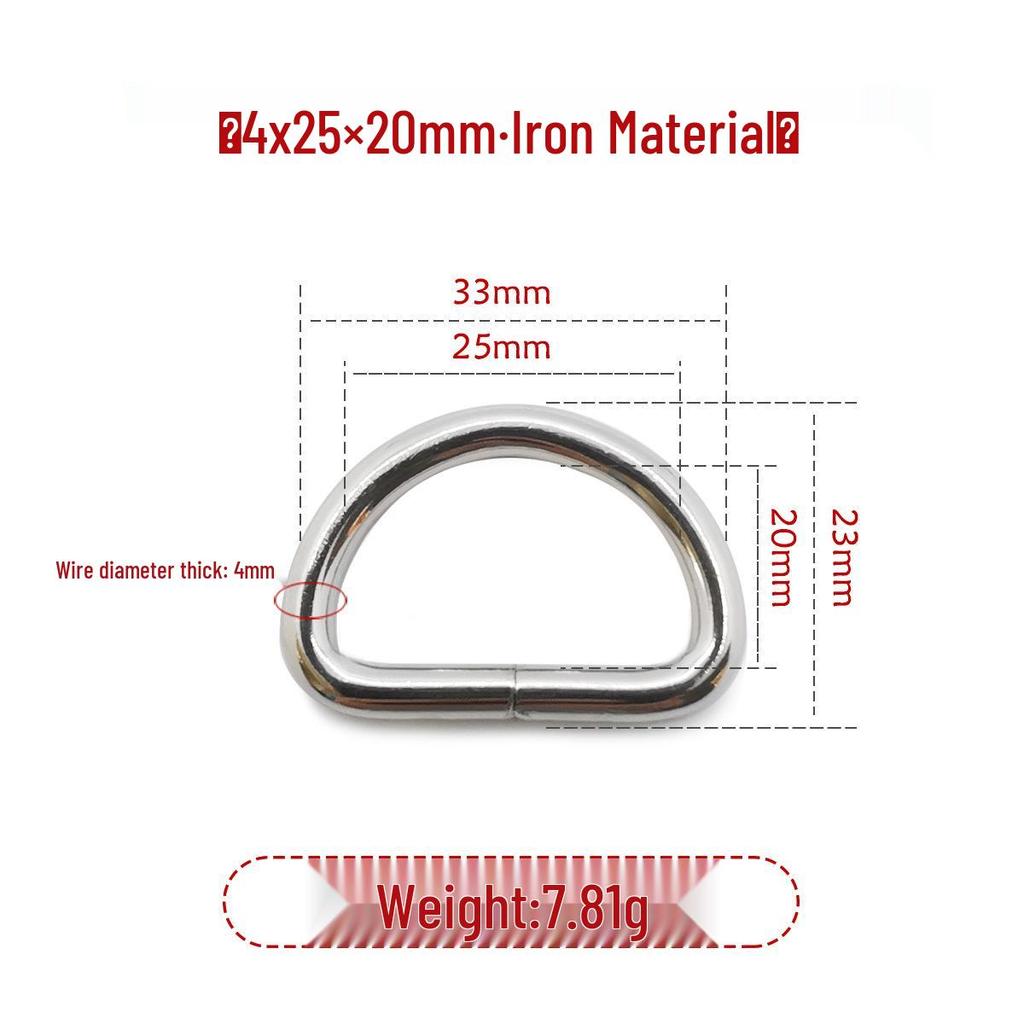 Iron Silver D-Ring Buckle for Handbag & Backpack Accessories