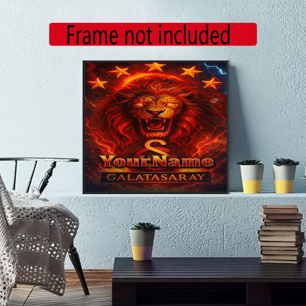 Galatasaray Customize Text Diamond Painting Round Diamond Mosaic Suitable For Beginners Diamond Painting Rhinestones Gift Frameless