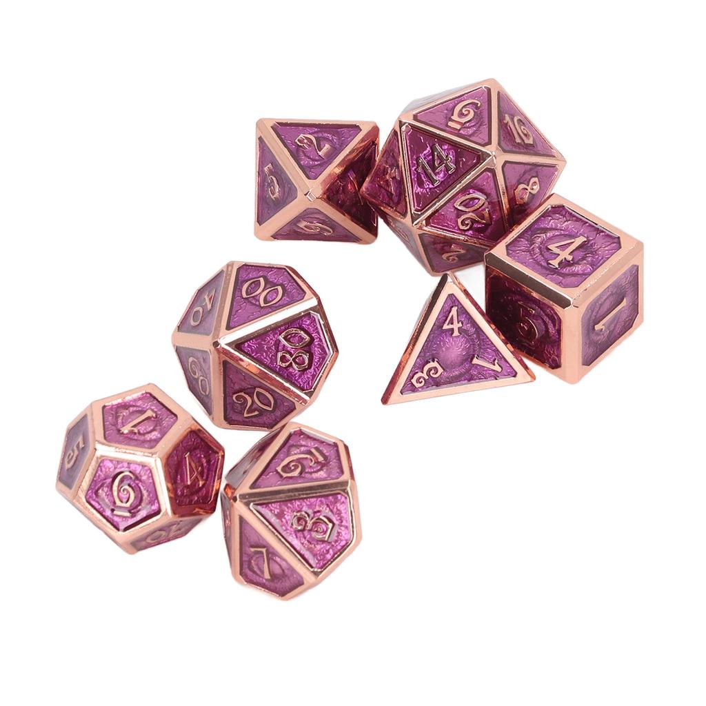 7PCS Polyhedral Dice Set Electroplated Antique Gold Enamel Role Playing Game Dice for Tabletop Game