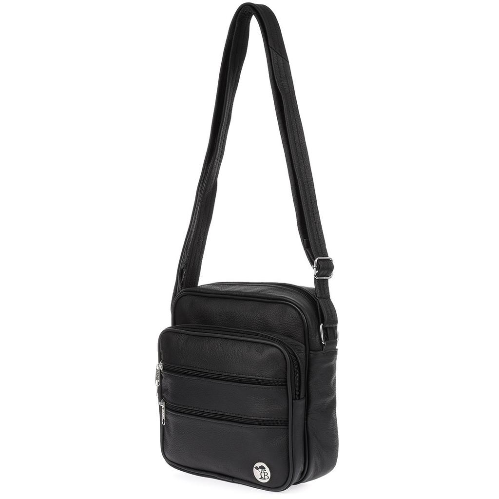 Men's Black Leather Bag Beltimore Spacious with Strap G77