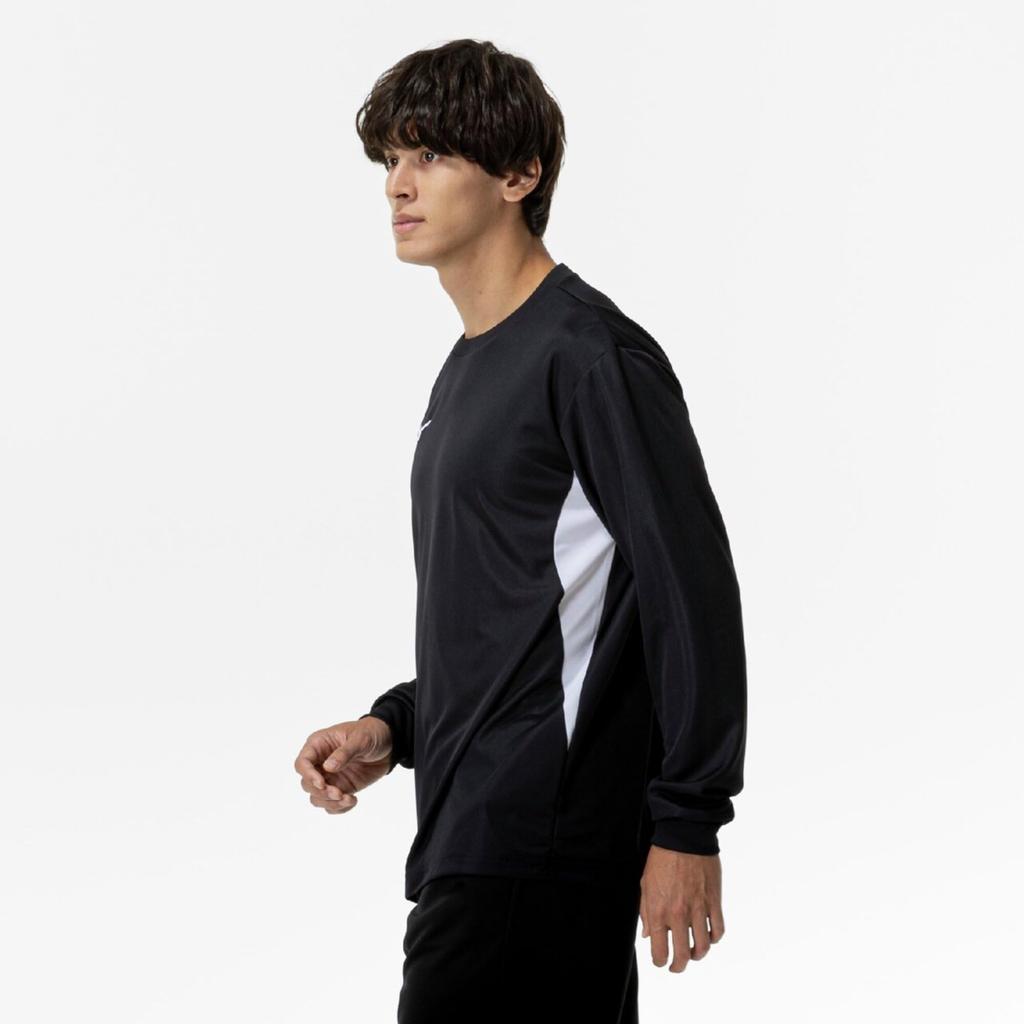 Mizuno NaviDry Long Sleeve Model Size L T-Shirt, U-Neck, Moisture-Wicking, Quick-Drying, Underwear, 32MAC197, Black/White,