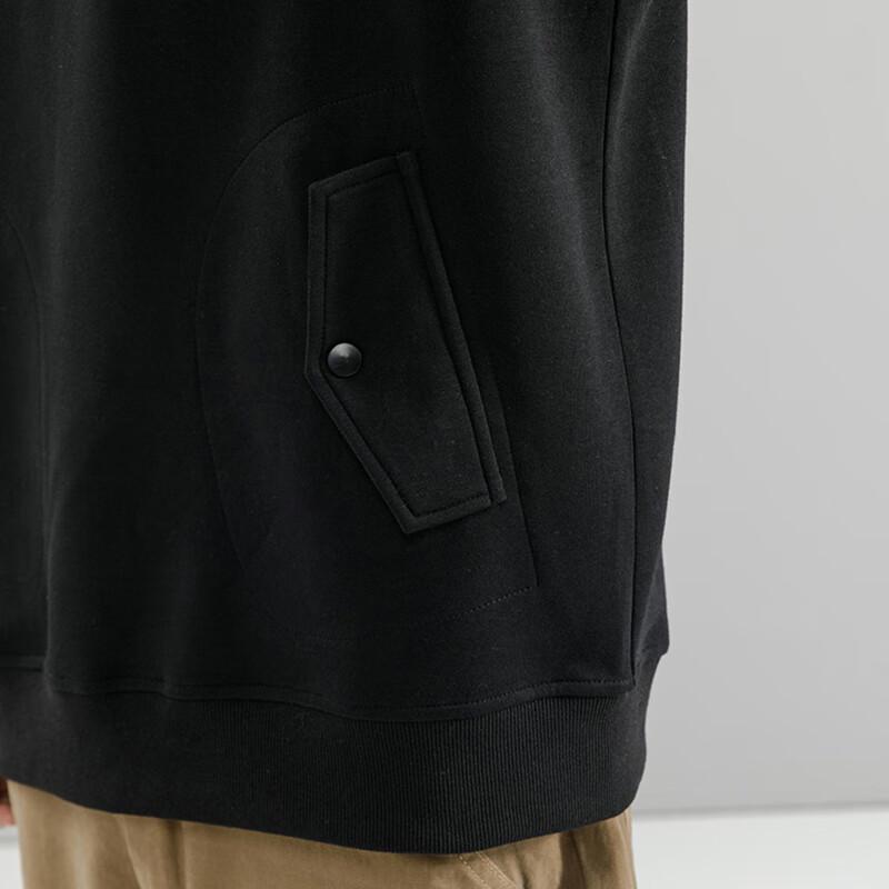 Mao Ren Men's Casual Half-Zip Hooded Sweatshirt