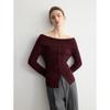 ELLE Women's Color Block Off-Shoulder Knit Sweater