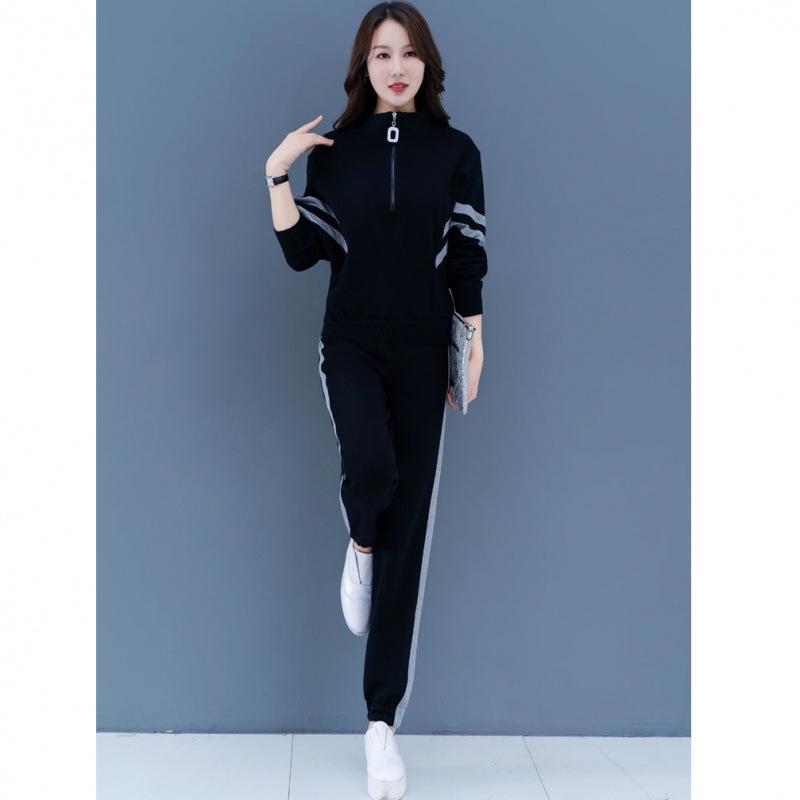 Women's Plus Size Stylish Hoodie Suit: Spring/Autumn Two-Piece Set, Loose & Slimming, Tummy Covering, Perfect for Running & Casual Wear