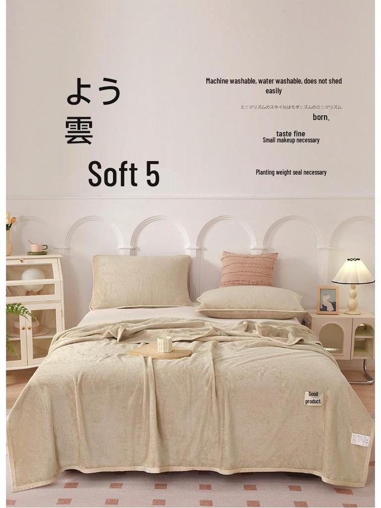 G5Z Velvet Milk Coral Fleece Throw Blanket - Office, Sofa, Nap, Winter Gift