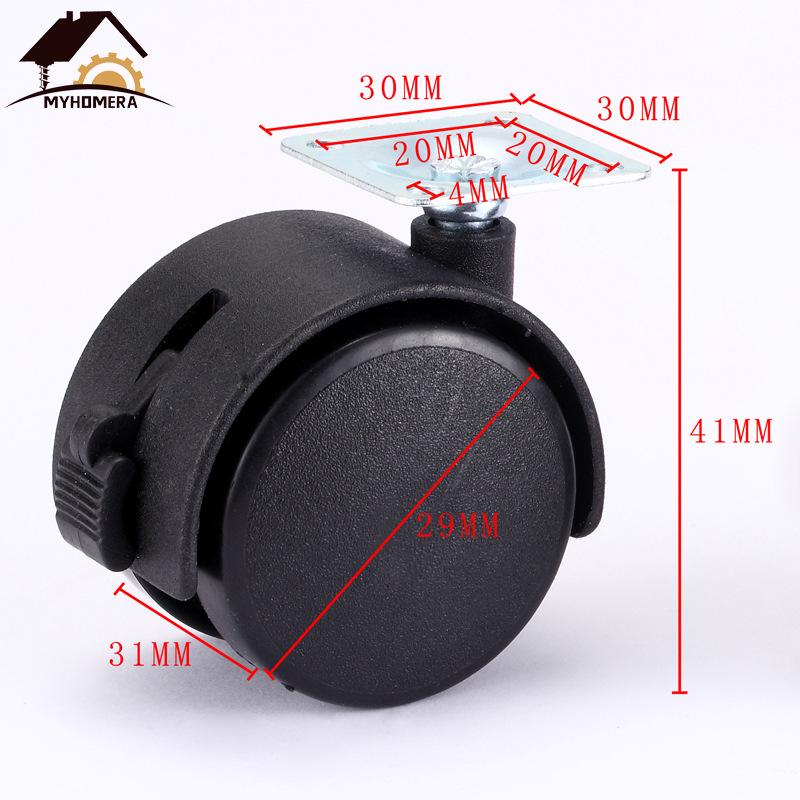 2-calowe Ciche Kółka do Krzeseł Obrotowych - Uniwersalne Rolki do Krzeseł Komputerowych