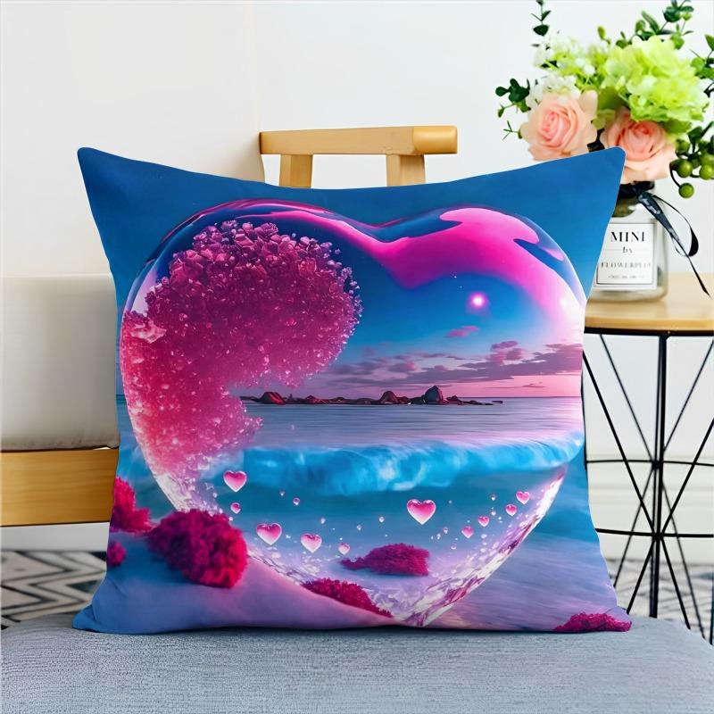 Ocean Beautiful Love Pillowcase Dormitory Decoration Office Living Room Home Pillowcase