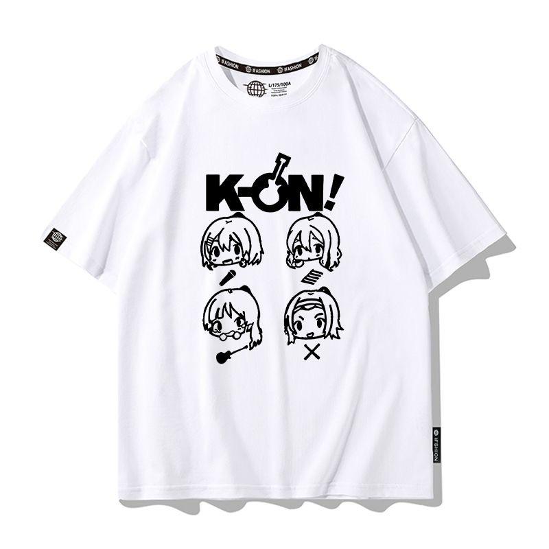 

KON cotton T Shirt Anime Hirasawa Yui Akiyama Mio Cartoon Print Tshirt Unisex Women High Quality Cotton Short Sleeve Tee Tops 4XL