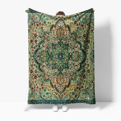 Manta de Algodón Patrón de Alfombra Turca Kilim Étnico Vintage Manta Decorativa para Sofá Cama Sala de Estar Funda de Cojín