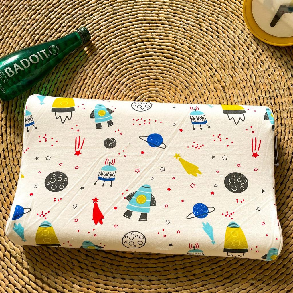 Natural Children Latex Pillow Soft Cotton Cartoon Kids Neck Support Gift For Toddler Preschool Baby Bedding