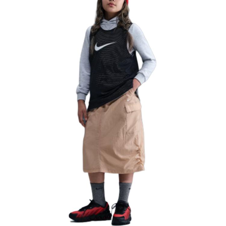 

Nike Skirt Solid Color Mid Waist Loose Kids skirts Linen HQ9402-200 XS