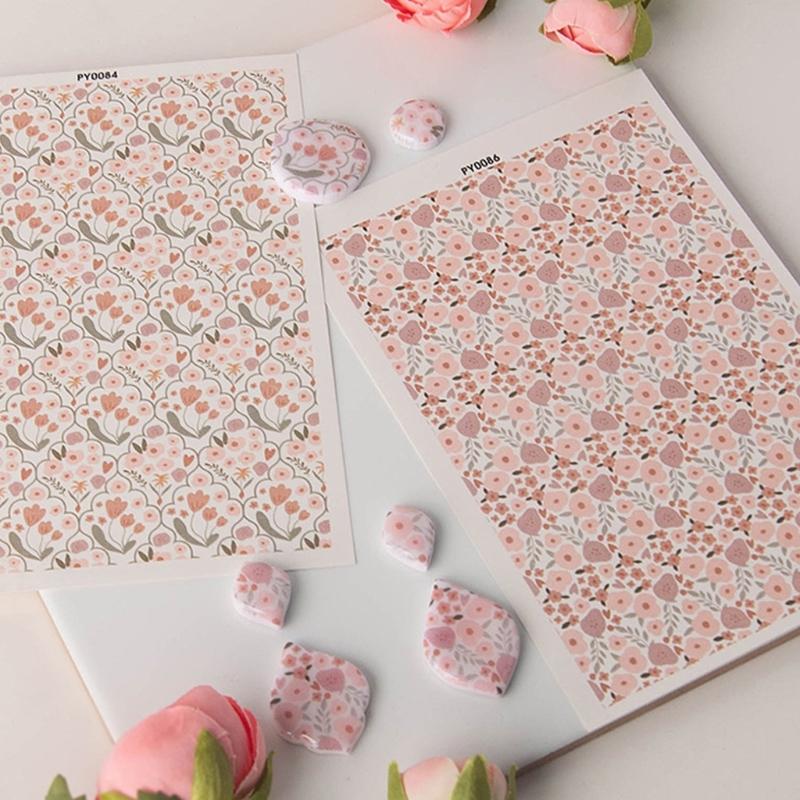 Flower Clay Transfer Paper Bird Flower Transfer Paper Water Soluble Transfer Paper for Clay Earrings Jewelry Making