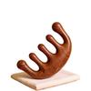 Sandalwood Multi-Functional Five-Tooth Gua Sha Massage Comb for Scalp and Face Therapy