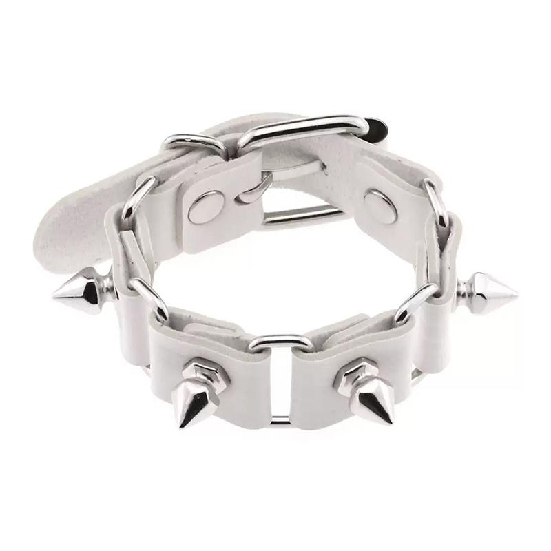 Fashion Spike Bracelet Punk Faux Leather Bracelets Goth Girl Bangle Studded Rock Wristband For Women Men Jewelry