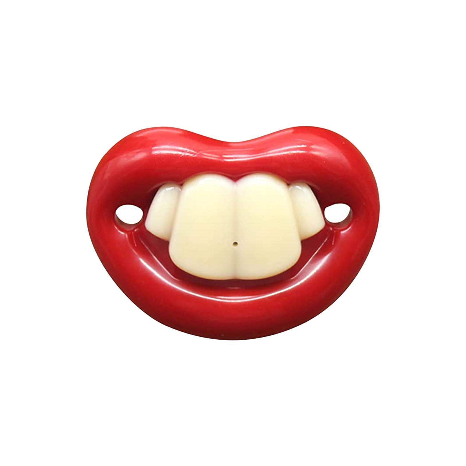 Baby Silicone Funny Pacifier Beard Teeth Baby Tycoon Funny Pacifier Funny Pacifier, Soft Silicone Funny Fake Teeth - Teeth Pacifier One Size