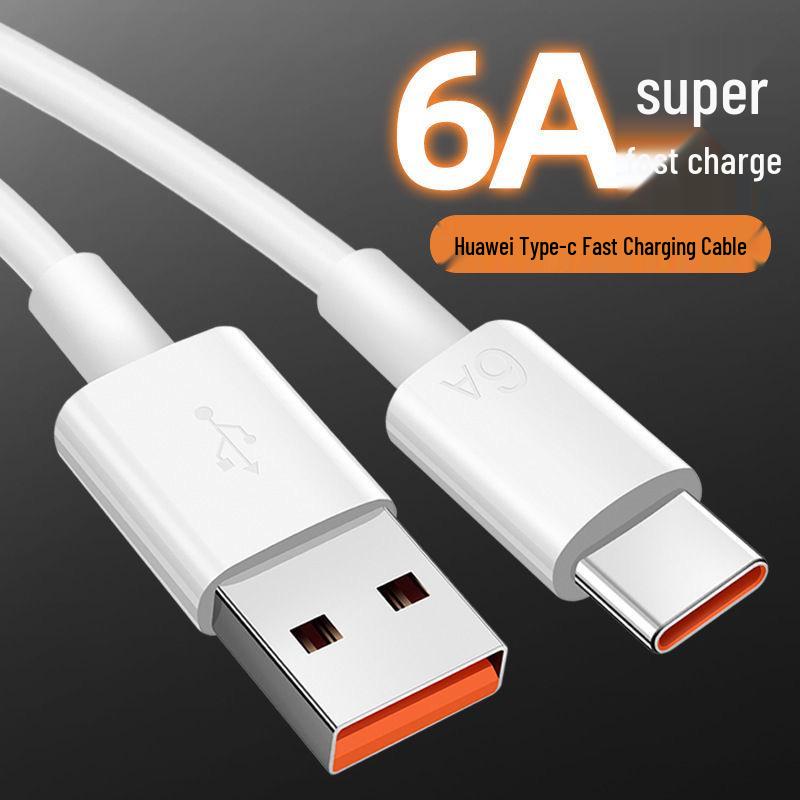 Cablu USB-C cu Încărcare Ultra-Rapidă 6A pentru Dispozitive Huawei, Xiaomi, VIVO, Android și Apple.
