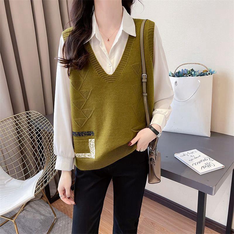 

Осенние новые женские элегантные вязаные безрукавки женские повседневные свитера майки женские повседневные топы 3XL