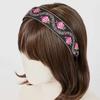 Maia Pearl Flower Jacquard Hairband A - Plain Pink