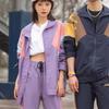 New Era Giacca Unisex Manica Lunga Colore a Blocchi Collo Alto Viola 12877369
