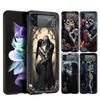Hard PC Phone Case For Samsung Galaxy Z Flip 7 6 5 4 Black Cover For Galaxy Z Flip 3 Foldable Shockproof Skeleton Love Skull Bag