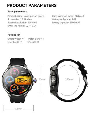 New Android Smart Watch 4G Round Screen 3+32GB Memory Camera WiFi GPS NFC AMOLED Video Call Watch With Sim Card Smart Watch H99