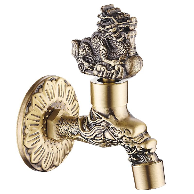 Bidcock Faucet Antique Bronze Dragon Carved Tap Bathroom Mop Faucet Washing Machine Faucet Outdoor Faucet For Garden 811573