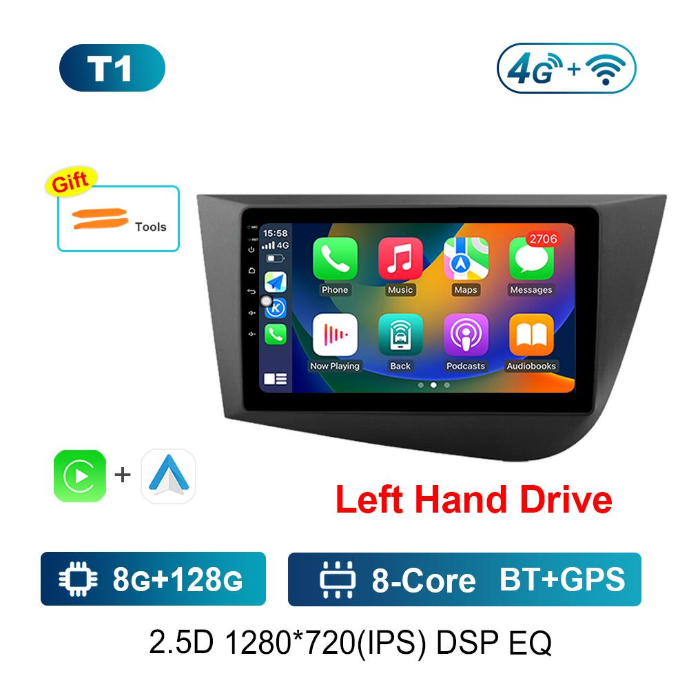 9 Inch Left Hand Drive GPS Navigation Android OS for Seat Leon 2 2005 - 2012 4G DSP Stereo Car Radio Multimedia Player WiFi BT