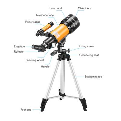 15X-150X 70mm Large Aperture Astronomic Refracting Monocular Telescope with Tripod Eyepiece Dust