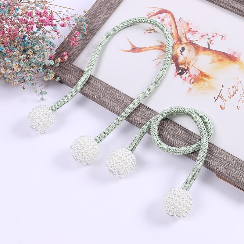 2025 Magnetic Curtain Tiebacks Braided Ball Buckle Punch Free Drapery Holdback Clips Tali Tirai Magnetik