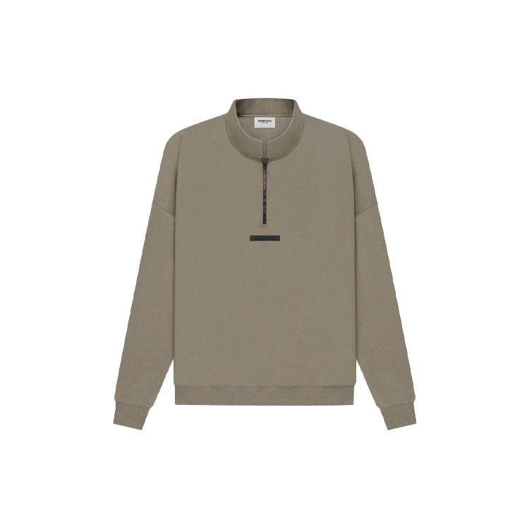 Fear of God Essentials Mockneck Half-Zip Fleece Sweatshirt SS21 Unisex Sweatshirt Taupe FOG-SS21-592