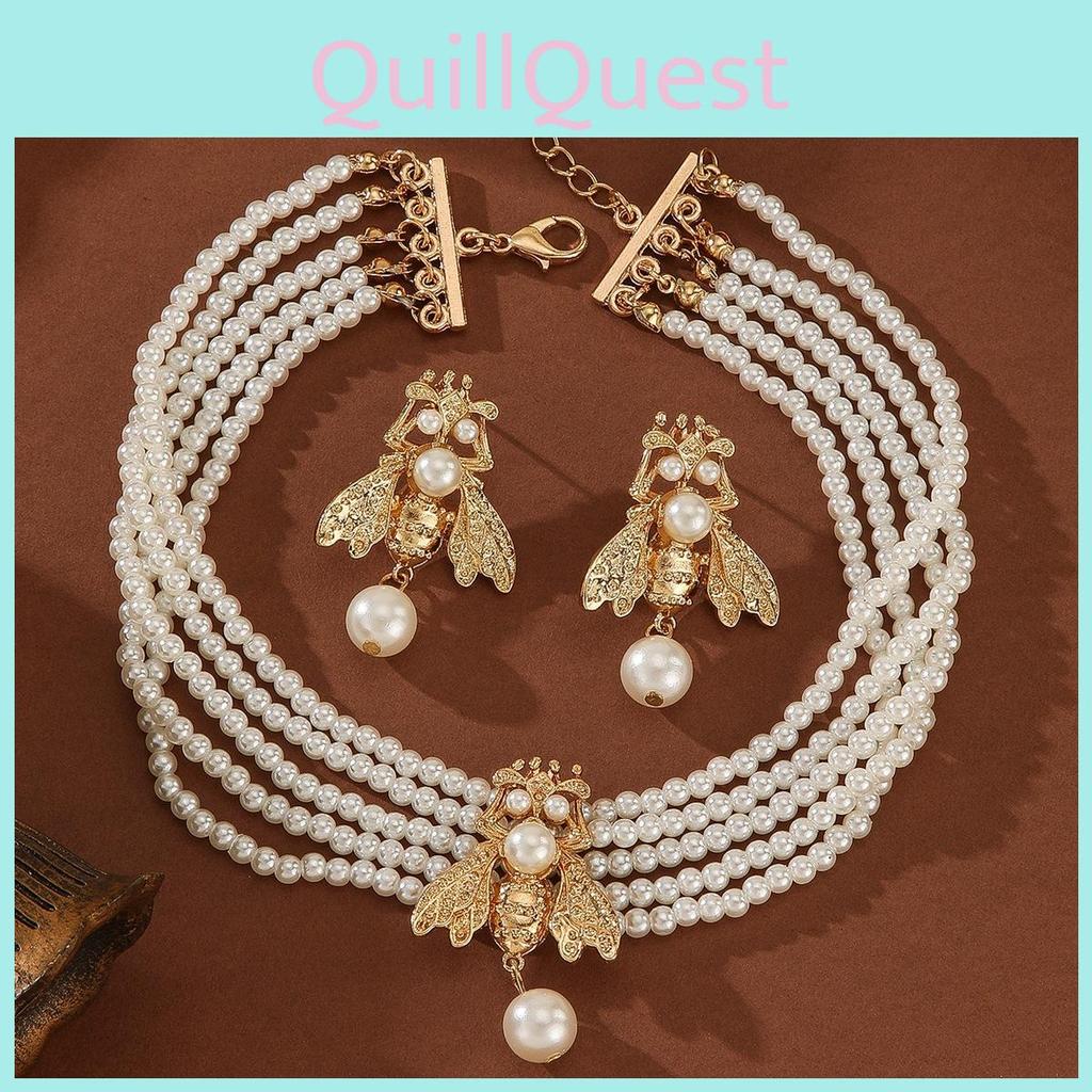 Animal Jewelry Set With Pearl Alloy Elements For Women Gift Givers Decoration