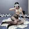 Uniform sexy underwear women's sexy temptation transparent free open gear backless onesie stockings