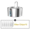 2.2L/74oz Cat Auto Drinking Water Dispenser Smart Dogs Fountain Pet  Feeder With Window Stainless Steel Water Bowl(No 5V 1A Plug