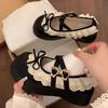 Sweet Bow Mary Jane Small Leather Shoes Women's Spring New Versatile Skirt Shallow Mouth Height Increase Single Shoes