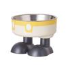 Elevated Cat Bowls Stainless Steel Pet Dish with Non-Slip Base Removable Pet Bowls for Food Water Wide Shallow Cat Dish