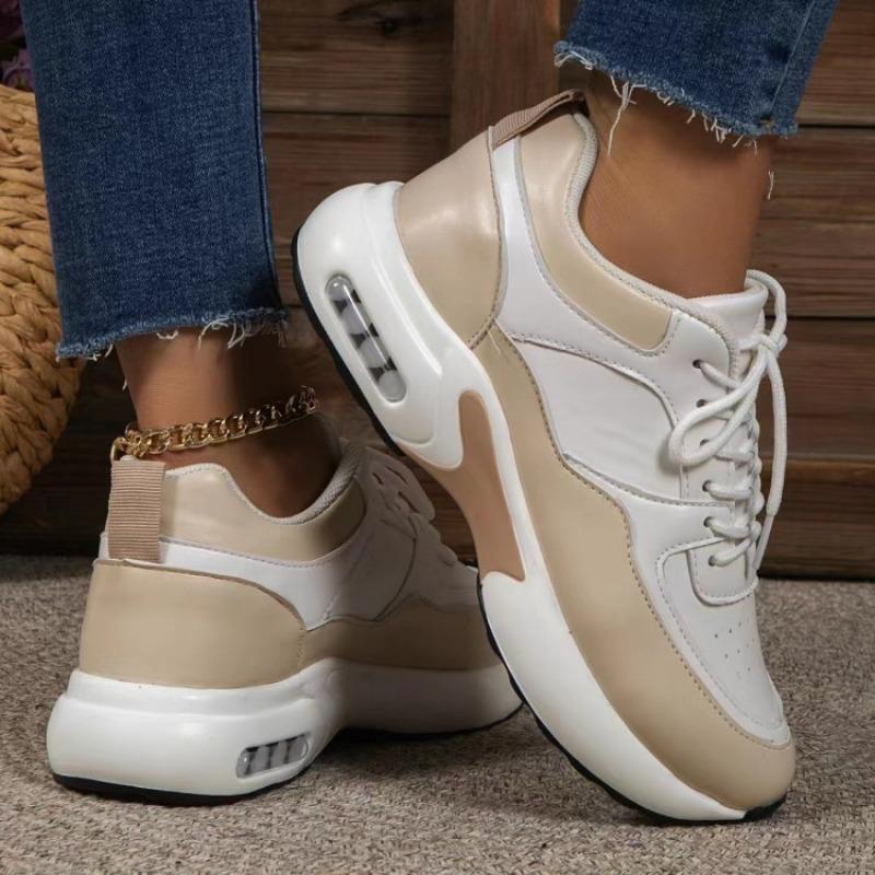 Large Size Spring New Casual Sports Shoes Women's Flying Woven Slope Heel Round Head Lace-up Mesh Women's Single Shoes